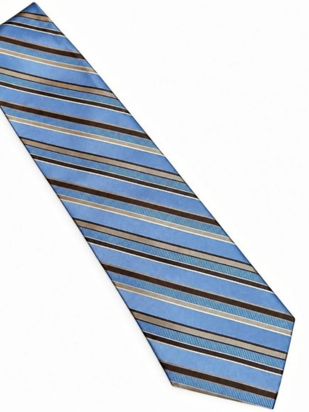 Croft & Barrow Men's Striped Tie in Blue & Brown Like New